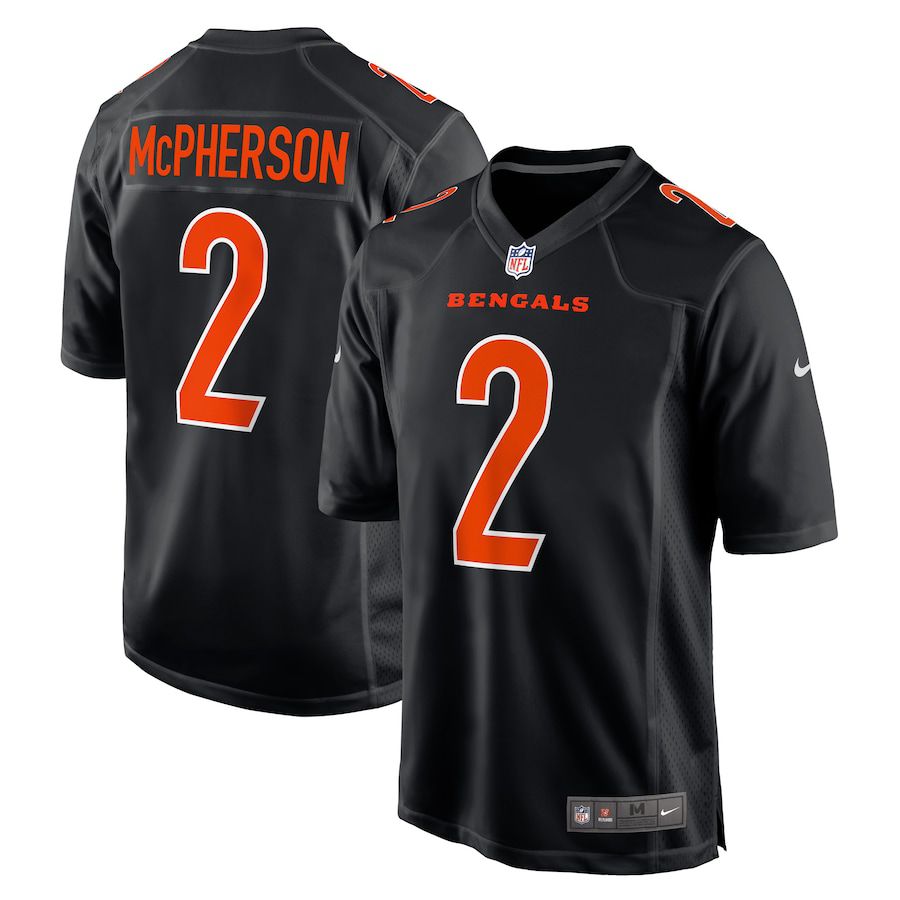 Men Cincinnati Bengals #2 Evan McPherson Nike Black Game Fashion NFL Jersey